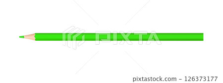 green colored pencil isolated on white background green colored pencil isolated on white background 126373177