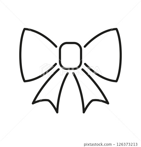Bow Tie Line Icon. Fashion Accessory, Formal Wear, And Decorative Knot Outline Symbol. Elegant Style, Clothing Decoration, And Gift Wrapping. Editable Stroke. Isolated Vector Illustration 126373213