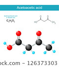 Acetoacetic acid molecule. Molecular chemical structural formula 126373303