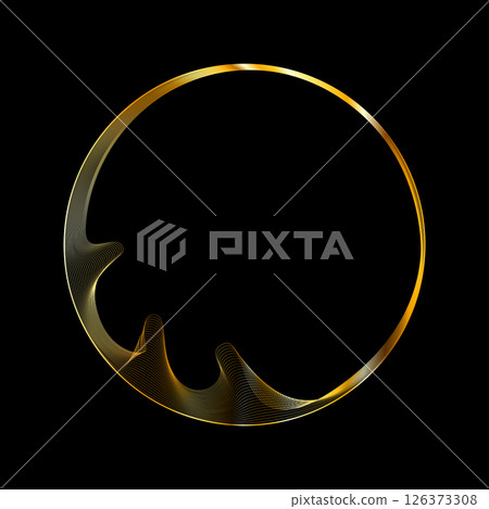 Futuristic golden circular ring. Luxury ring frame. Round border Futuristic golden circular ring. Luxury ring frame. Round border 126373308