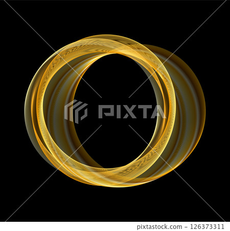 Futuristic golden circular ring. Luxury ring frame. Round border Futuristic golden circular ring. Luxury ring frame. Round border 126373311