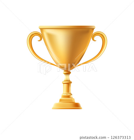 3D Gold Award Cup. Winner trophy. Award ceremony 126373313