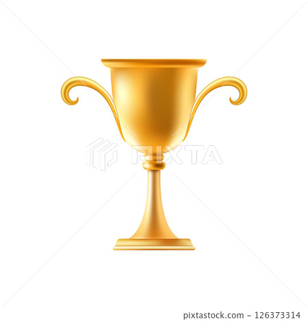 3D Gold Award Cup. Winner trophy. Award ceremony 126373314