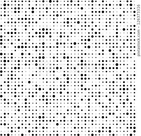 Monochrome dotted halftone backdrop. Abstract black circle 126373316