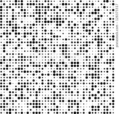 Seamless black halftone dots pattern on white background. 126373317