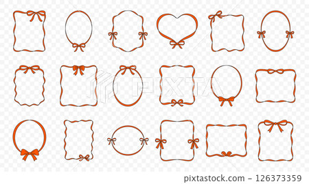 Decorative Frame Vector Set With Bows. Hand Drawn Decorative Frame Collection for Invitation Design. Cute Decorative Frame Borders in Oval, Heart, Square Shapes for Scrapbooking, Wedding, Greeting Decorative Frame Vector Set With Bows. Hand Drawn Decorative Frame Collection for Invitation Design. Cute Decorative Frame Borders in Oval, Heart, Square Shapes for Scrapbooking, Wedding, Greeting 126373359