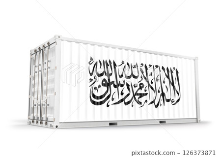 Freight container showing Afghanistan flag representing afghan exports and global trade. 3D Rendering Freight container showing Afghanistan flag representing afghan exports and global trade. 3D Rendering 126373871