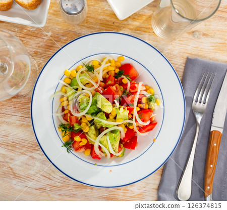 Delicious light vegetable salad Delicious light vegetable salad 126374815