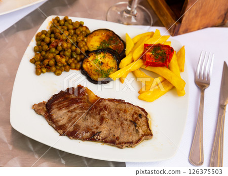 Roasted beef with potatoes Roasted beef with potatoes 126375503