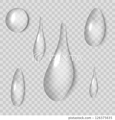 Rain Water Drops on Glass 126375635