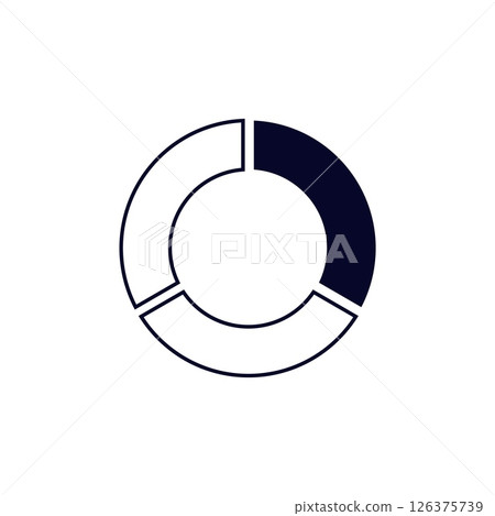 Minimalist circular graph with dark and light segments 126375739