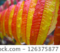 Vivid Red And Yellow Smooth Sumac Leaves 126375877