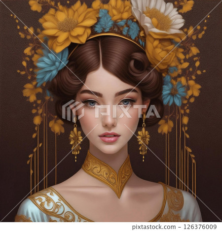 鮮花與女人：人工智慧生成的素材 126376009