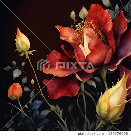 Flowers blooming in another world: AI-generated materials Flowers blooming in another world: AI-generated materials 126376098