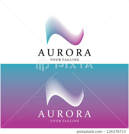 aurora logo design icon illustration vector template 126376715