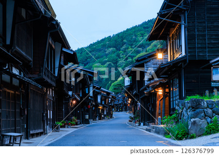 Night on the Nakasendo Road, Narai-juku, Shiojiri City, Nagano Prefecture Night on the Nakasendo Road, Narai-juku, Shiojiri City, Nagano Prefecture 126376799
