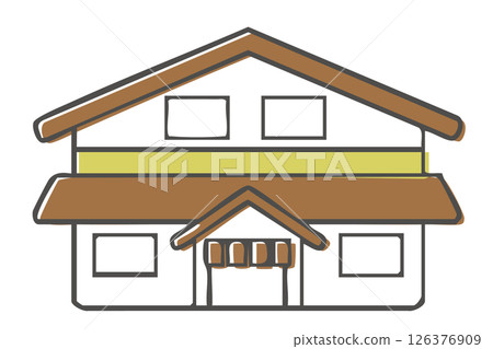 旅館插畫：簡潔可愛的手繪插畫 126376909