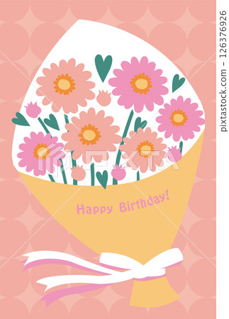 Flower bouquet birthday card pink Flower bouquet birthday card pink 126376926