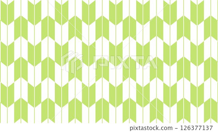 Yagasuri pattern Japanese pattern simple background illustration Kimono pattern Young leaves yellow-green 126377137