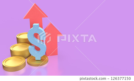 The Dollar symbol and coins for Business concept 3d Rendering. The Dollar symbol and coins for Business concept 3d Rendering. 126377150