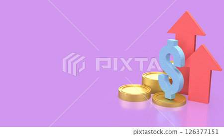 The Dollar symbol and coins for Business concept 3d Rendering. 126377151
