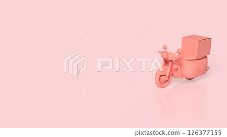 The Pink motorcycle for delivery concept 3d Rendering. The Pink motorcycle for delivery concept 3d Rendering. 126377155