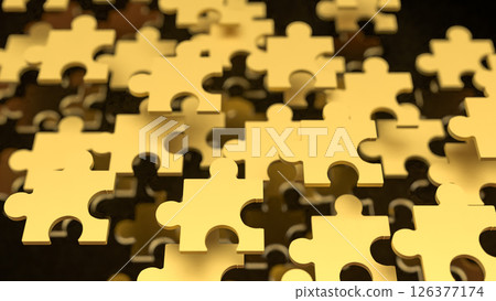 The jigsaw puzzle game for Business or  Teamwork concept 3d Rendering. 126377174
