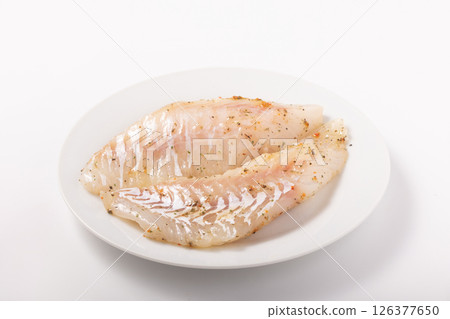 [Hokkaido] Fresh cod (garlic & basil) before cooking 126377650