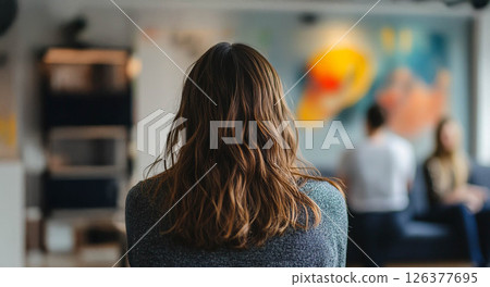 A group of people, including women and a therapist, engage in counseling and therapy sessions focused on mental health, support, and healing. Generated image 126377695