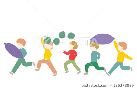 孩子們抱著地瓜奔跑 126378089