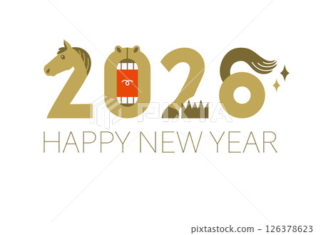 新年賀卡 2026 令及8 馬年 馬 有型 126378623