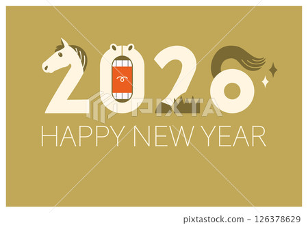 新年賀卡 2026 令及8 馬年 馬 有型 126378629