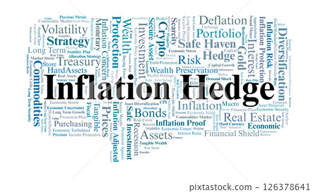 Inflation Hedge Word Cloud. Key Financial Terms for Protection Against Rising Prices Inflation Hedge Word Cloud. Key Financial Terms for Protection Against Rising Prices 126378641