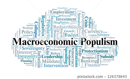 Macroeconomic Populism Word Cloud. Economic Policy Themes Related to Populist Governance Macroeconomic Populism Word Cloud. Economic Policy Themes Related to Populist Governance 126378643