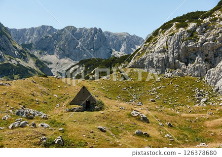 High mountain landscape view in the Dinaric Alps in Montenegro High mountain landscape view in the Dinaric Alps in Montenegro 126378680