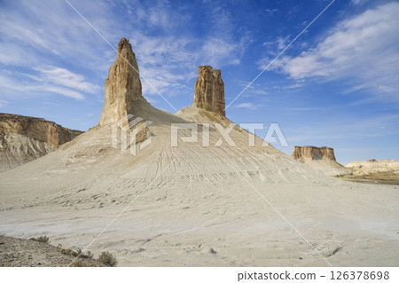 The strange rock formations of Bozjyra Valley, Mangistau, Kazakhstan 126378698