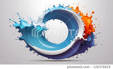 Abstract background of a deep white background and vigorously flowing liquid Abstract background of a deep white background and vigorously flowing liquid 126378829