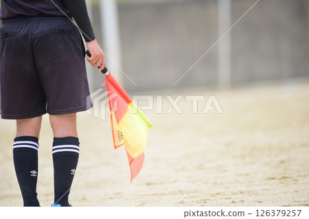 Soccer match referee 126379257