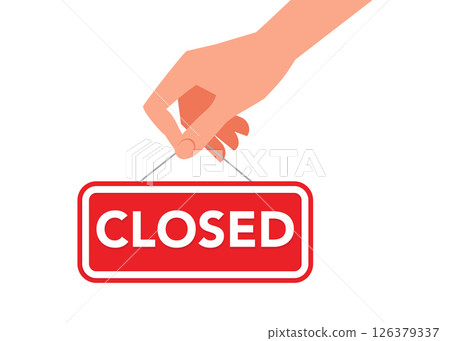 Businessman with a closed sign stock illustration 126379337