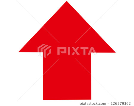 Simple red up arrow icon 126379362