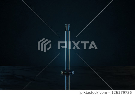 Chemistry glassware with dark background, 3d Chemistry glassware with dark background, 3d 126379726