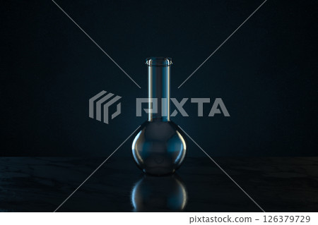Chemistry glassware with dark background, 3d Chemistry glassware with dark background, 3d 126379729