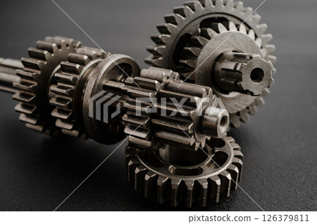 Metal gear wheel engine car and bike, mechanic industry. 126379811