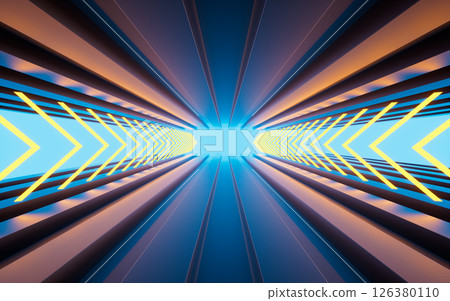 Neon lights and tunnels, 3d rendering. Neon lights and tunnels, 3d rendering. 126380110