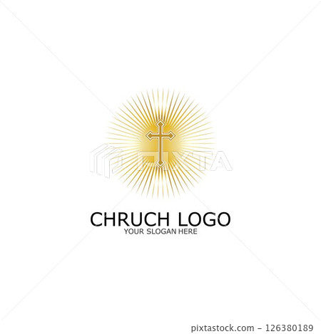 logo church.christian symbol,the bible and the cross of jesus christ-vector logo church.christian symbol,the bible and the cross of jesus christ-vector 126380189