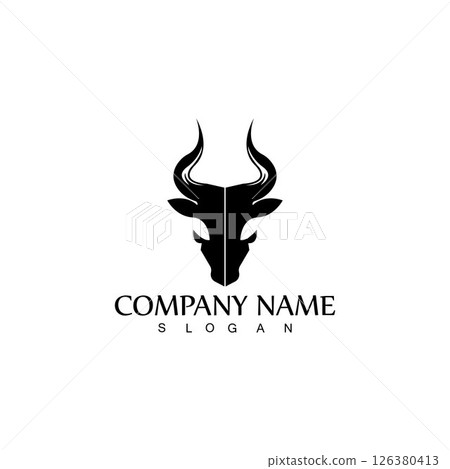 Bull horn logo and symbol template icons app Bull horn logo and symbol template icons app 126380413