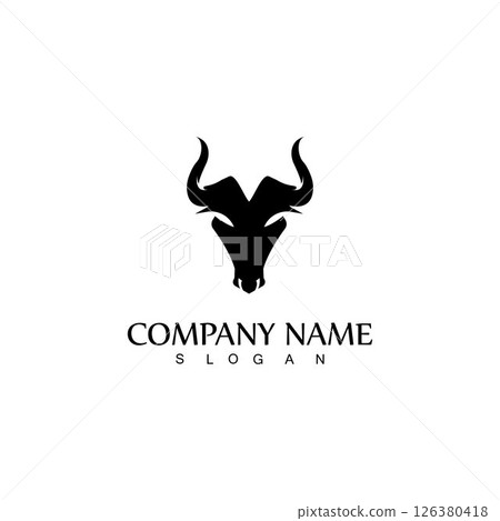 Bull horn logo and symbol template icons app 126380418