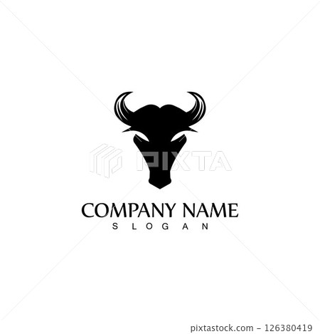Bull horn logo and symbol template icons app 126380419