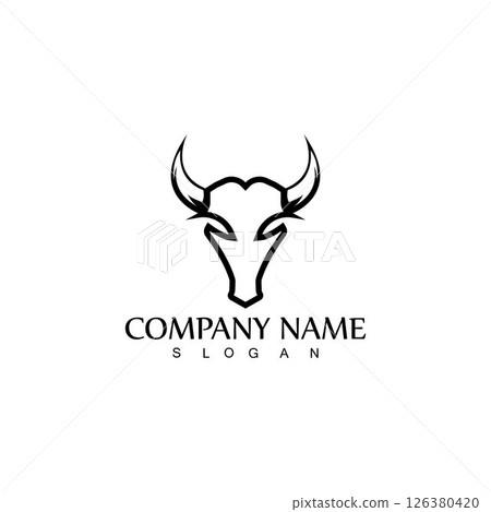 Bull horn logo and symbol template icons app 126380420