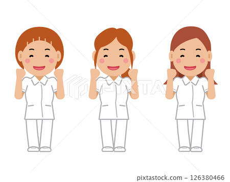 A smiling female nurse in a white uniform says, "I'll do my best." Part 2 A smiling female nurse in a white uniform says, "I'll do my best." Part 2 126380466